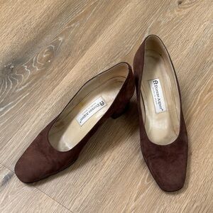 Etienne Aigner Brown Suede Heels